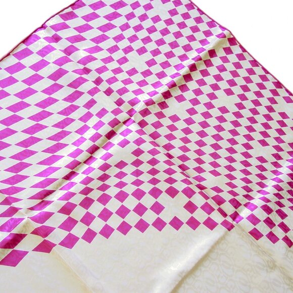 LES TISSAGES PERRIN Silk Jacquard Checkered Anniversary Scarf 1929-2019 - MINT - Picture 4 of 5